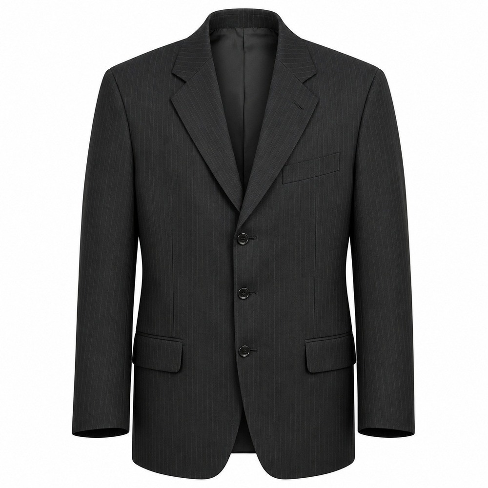 Joseph Abboud Wool Pinstripe Blazer 40S Black 3 Button Made USA Union Von Maur